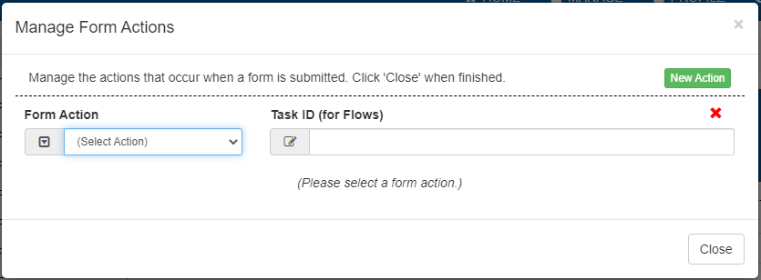 The interface for modifying form actions.