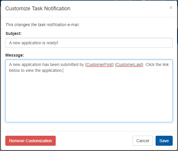 Customized Task Email Notification